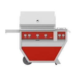 Hestan 36-Inch 3-Burner Freestanding Natural Gas Grill With All Infrared Sear Burners And Rotisserie Burner On Deluxe Cart With Double Side Burner - Matador