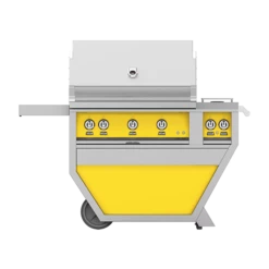 Hestan 36-Inch 3-Burner Freestanding Propane Gas Grill With All Infrared Sear Burners And Rotisserie Burner On Deluxe Cart With Double Side Burner - Sol