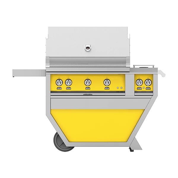 Hestan 36-Inch 3-Burner Freestanding Natural Gas Grill With Infrared Rotisserie Burner On Deluxe Cart With Double Side Burner - Sol 3 Hestan 36-Inch 3-Burner Freestanding Natural Gas Grill With Infrared Rotisserie Burner On Deluxe Cart With Double Side Burner - Sol