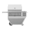 Hestan 36-Inch 3-Burner Freestanding Propane Gas Grill With All Infrared Sear Burners And Rotisserie Burner On Deluxe Cart With Double Side Burner - Steeletto -BBQDIRECT Shop Hestan Deluxe Grill 36 steeletto