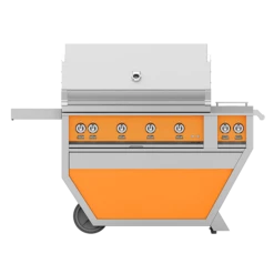 Hestan 42-Inch 4-Burner Freestanding Natural Gas Grill With Infrared Sear Burner And Rotisserie Burner On Deluxe Cart With Double Side Burner - Citra