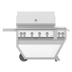Hestan 42-Inch 4-Burner Freestanding Natural Gas Grill With Infrared Rotisserie Burner On Deluxe Cart With Double Side Burner - Froth