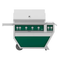 Hestan 42-Inch 4-Burner Freestanding Natural Gas Grill With Infrared Rotisserie Burner On Deluxe Cart With Double Side Burner - Grove