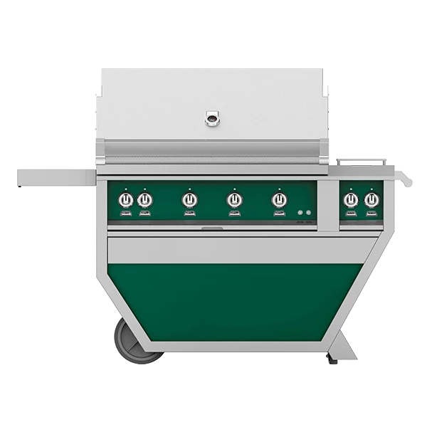 Hestan 42-Inch 4-Burner Freestanding Natural Gas Grill With Infrared Rotisserie Burner On Deluxe Cart With Double Side Burner - Grove 3 Hestan 42-Inch 4-Burner Freestanding Natural Gas Grill With Infrared Rotisserie Burner On Deluxe Cart With Double Side Burner - Grove