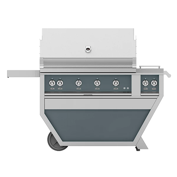Hestan 42-Inch 4-Burner Freestanding Propane Gas Grill With All Infrared Sear Burners And Rotisserie Burner On Deluxe Cart With Double Side Burner - Pacific Fog 3 Hestan 42-Inch 4-Burner Freestanding Propane Gas Grill With All Infrared Sear Burners And Rotisserie Burner On Deluxe Cart With Double Side Burner - Pacific Fog