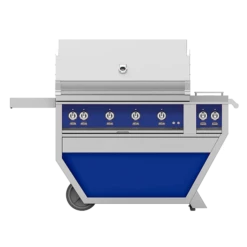 Hestan 42-Inch 4-Burner Freestanding Natural Gas Grill With Infrared Sear Burner And Rotisserie Burner On Deluxe Cart With Double Side Burner - Prince