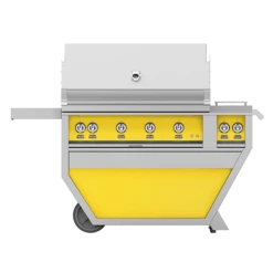 Hestan 42-Inch 4-Burner Freestanding Propane Gas Grill With Infrared Sear Burner And Rotisserie Burner On Deluxe Cart With Double Side Burner - Sol