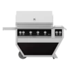 Hestan 42-Inch 4-Burner Freestanding Natural Gas Grill With Infrared Rotisserie Burner On Deluxe Cart With Double Side Burner - Stealth -BBQDIRECT Shop Hestan Deluxe Grill 42 stealth