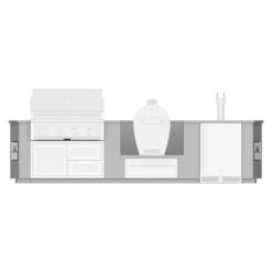 Hestan Ready-To-Assemble 12 Ft. Stainless Steel Outdoor Living Suite With Kamado Grill And Beer Dispenser Cutouts With Stainless Steel Countertop