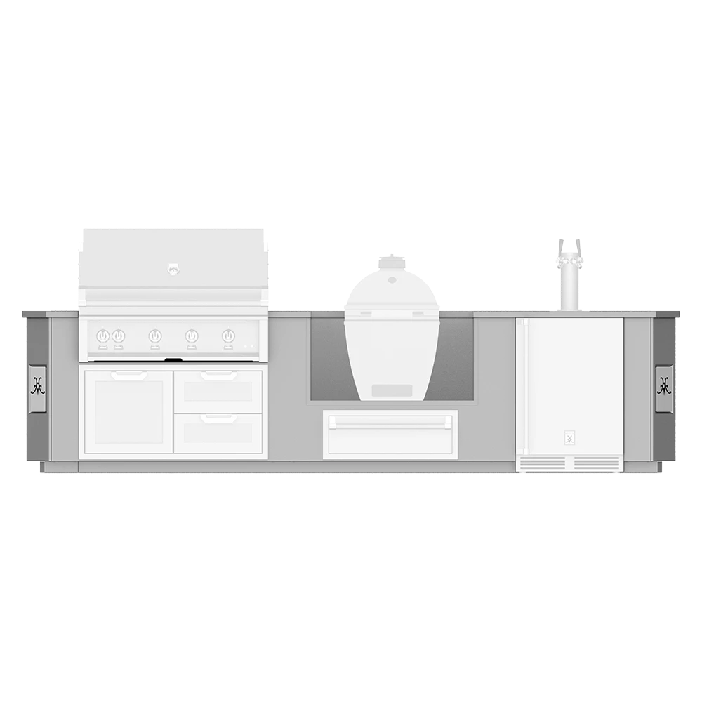 Hestan Ready-To-Assemble 12 Ft. Stainless Steel Outdoor Living Suite With Kamado Grill And Beer Dispenser Cutouts With Stainless Steel Countertop 3 Hestan Ready-To-Assemble 12 Ft. Stainless Steel Outdoor Living Suite With Kamado Grill And Beer Dispenser Cutouts With Stainless Steel Countertop