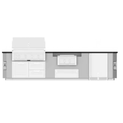 Hestan Ready-To-Assemble 12 Ft. Stainless Steel Outdoor Living Suite With Power Burner Cutout For Custom Countertops