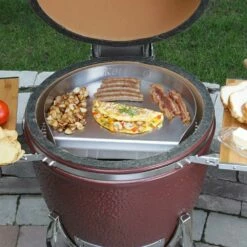 Little Griddle Kettle-Q Round 17-Inch X 14-Inch Stainless Steel Kamado Griddle 11 Little Griddle Kettle-Q Round 17-Inch X 14-Inch Stainless Steel Kamado Griddle -BBQDIRECT Shop Little Griddle Kettle Q 17 Inch x 14 Inch Ceramic Kamado Griddle KQ17R Lifestyle