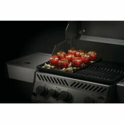 Napoleon 2-Sided Porcelain-Enameled Cast Iron Griddle For Rogue 425, 525 & 625 Grills -BBQDIRECT Shop Low Res JPG 56426 High gloss griddle InUse Tomatos