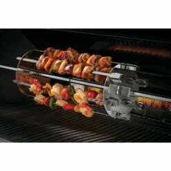 Napoleon Stainless Steel Rotisserie Shish-Kebab Skewer Set -BBQDIRECT Shop Low Res JPG 64008 shish kebab wheel in use Chicken Veggies