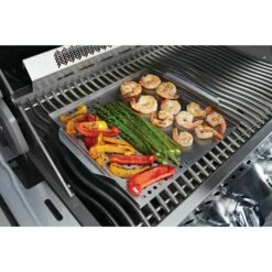 Napoleon Stainless Steel Multi-functional Topper With Cedar Plank -BBQDIRECT Shop Low Res JPG 70026 in use shrimps