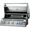 Napoleon Built-In 700 Series 38-Inch Propane Gas Grill With Infrared Rear Burner - Stainless Steel -BBQDIRECT Shop Low Res JPG BIG38RB Grillhead Ang Open KnobsOff Lit WarmingRackB