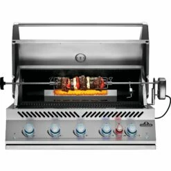 Napoleon Built-In 700 Series 38-Inch Propane Gas Grill With Infrared Rear Burner - Stainless Steel 14 Napoleon Built-In 700 Series 38-Inch Propane Gas Grill With Infrared Rear Burner - Stainless Steel -BBQDIRECT Shop Low Res JPG BIG38RB Grillhead Str Open KnobsLit BurnerOn Rotisserie WithFood