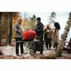 Napoleon TravelQ 285X Portable Propane Gas Grill And Scissor Cart With Griddle - Red -BBQDIRECT Shop Low Res JPG TQ285X Muskoka Lifestyle people grilling