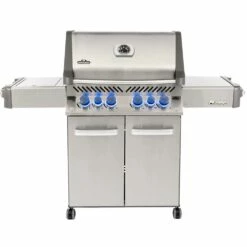 Napoleon Prestige 500 Natural Gas Grill With Infrared Rear Burner And Infrared Side Burner And Rotisserie Kit