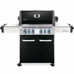 Napoleon Prestige 500 Natural Gas Grill With Infrared Rear Burner And Infrared Side Burner And Rotisserie Kit -Black