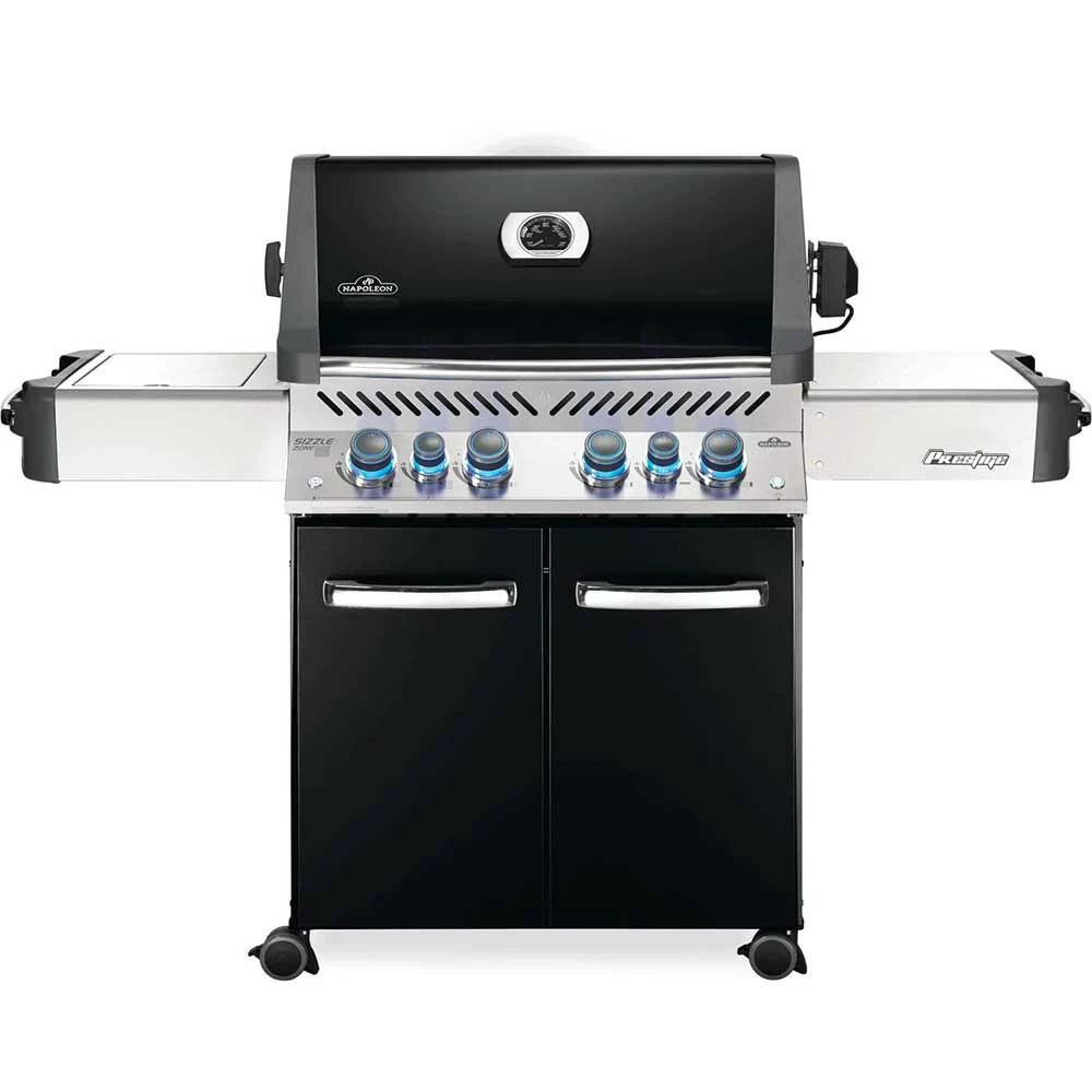 Napoleon Prestige 500 Natural Gas Grill With Infrared Rear Burner And Infrared Side Burner And Rotisserie Kit -Black 3 Napoleon Prestige 500 Natural Gas Grill With Infrared Rear Burner And Infrared Side Burner And Rotisserie Kit -Black