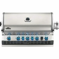 Napoleon Prestige PRO 665 Built-In Propane Gas Grill With Infrared Rear Burner And Rotisserie Kit