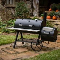 Oklahoma Joe's Anthem Series Longhorn Reverse Flow Offset Charcoal Smoker -BBQDIRECT Shop Oklahoma Joes Anthem Series Longhorn Reverse Flow Offset Charcoal Smoker 21202124 Lifestyle