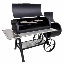 Oklahoma Joe's Anthem Series Longhorn Reverse Flow Offset Charcoal Smoker -BBQDIRECT Shop Oklahoma Joes Anthem Series Longhorn Reverse Flow Offset Charcoal Smoker 21202124 Open