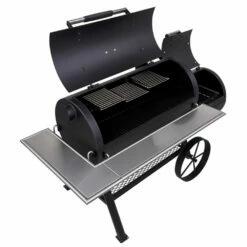 Oklahoma Joe's Anthem Series Longhorn Reverse Flow Offset Charcoal Smoker -BBQDIRECT Shop Oklahoma Joes Anthem Series Longhorn Reverse Flow Offset Charcoal Smoker 21202124 Open Angle