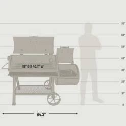 Oklahoma Joe's Longhorn Offset Charcoal Smoker -BBQDIRECT Shop Oklahoma Joes Longhorn Offset Charcoal Smoker 13201747 50 Dimensions
