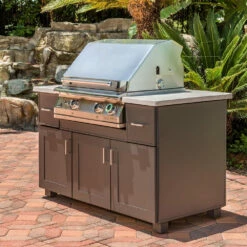 PGS T-Series 57-Inch Modano BBQ Island With Commercial 30-Inch Natural Gas Grill With Timer 14 PGS T-Series 57-Inch Modano BBQ Island With Commercial 30-Inch Natural Gas Grill With Timer -BBQDIRECT Shop PGS 57 Mod BBQ Island T Series lifestyle 1