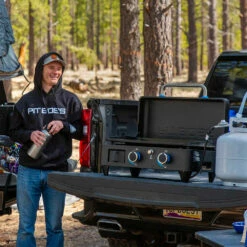 Pit Boss Grills Ultimate Lift-Off Series 50-Inch 2-Burner Freestanding/Tabletop Propane Gas Commercial Style Flat Top Griddle -BBQDIRECT Shop Pit Boss Grills Ultimate Lift Off Series 2 Burner Propane Flat Top Griddle PB2BGD2 Lifestyle