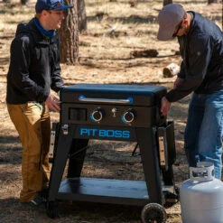 Pit Boss Grills Ultimate Lift-Off Series 50-Inch 2-Burner Freestanding/Tabletop Propane Gas Commercial Style Flat Top Griddle -BBQDIRECT Shop Pit Boss Grills Ultimate Lift Off Series 2 Burner Propane Flat Top Griddle PB2BGD2 Lifestyle 3