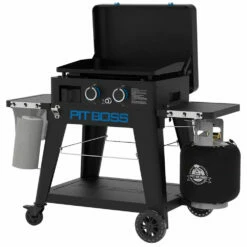 Pit Boss Grills Ultimate Lift-Off Series 50-Inch 2-Burner Freestanding/Tabletop Propane Gas Commercial Style Flat Top Griddle -BBQDIRECT Shop Pit Boss Grills Ultimate Lift Off Series 2 Burner Propane Flat Top Griddle PB2BGD2 Side View