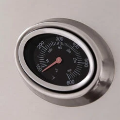 RCS Cutlass Pro Series 30-Inch 3-Burner Built-In Propane Gas Grill With Rear Infrared Burner & LED Lighting -BBQDIRECT Shop RCS Cutlass Pro Series 30 Inch 3 Burner Built In Propane Gas Grill with Rear Infrared Burner and LED Lighting RON30ALP Thermometer