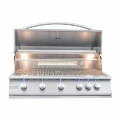 RCS Premier Series 40-Inch 5-Burner Built-In Natural Gas Grill With Rear Infrared Burner & LED Lighting