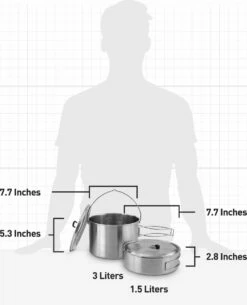 Solo Stove Stainless Steel 2 Pot Set For Camping -BBQDIRECT Shop SS2POT Camping Pot Set Specs