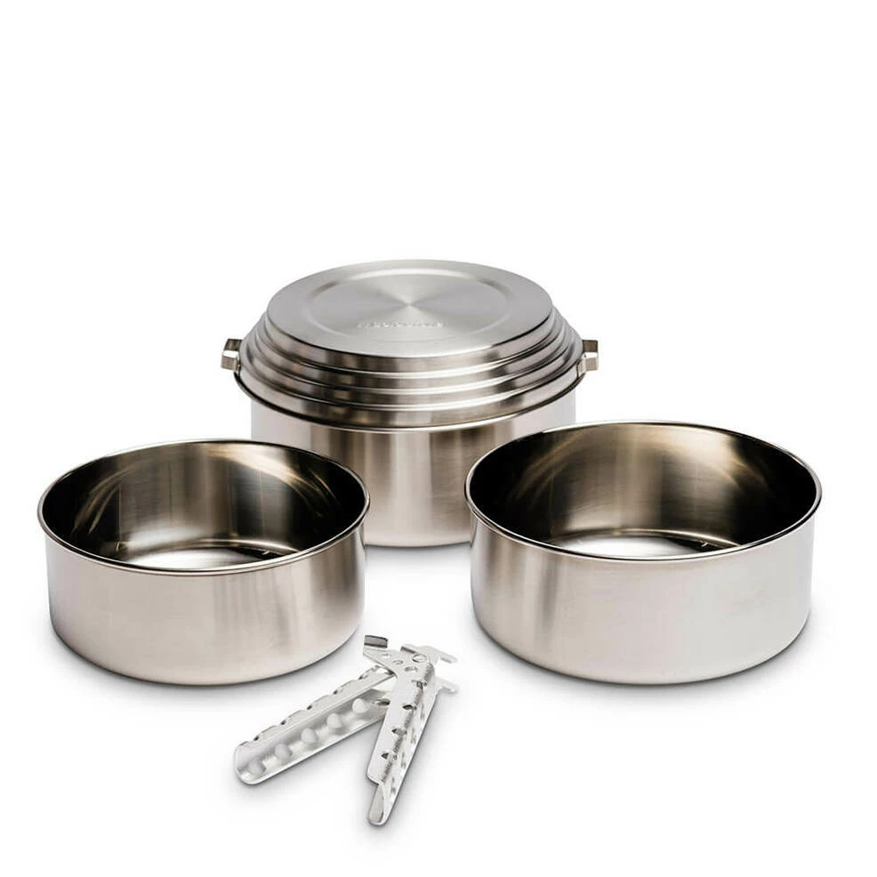 Solo Stove Stainless Steel 3 Pot Set For Camping 3 Solo Stove Stainless Steel 3 Pot Set For Camping