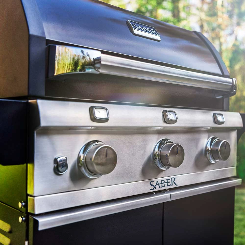 Saber Grills Cast Black 500 32-Inch 3-Burner Freestanding Infrared Propane Gas Grill 10 Saber Grills Cast Black 500 32-Inch 3-Burner Freestanding Infrared Propane Gas Grill - Image 8