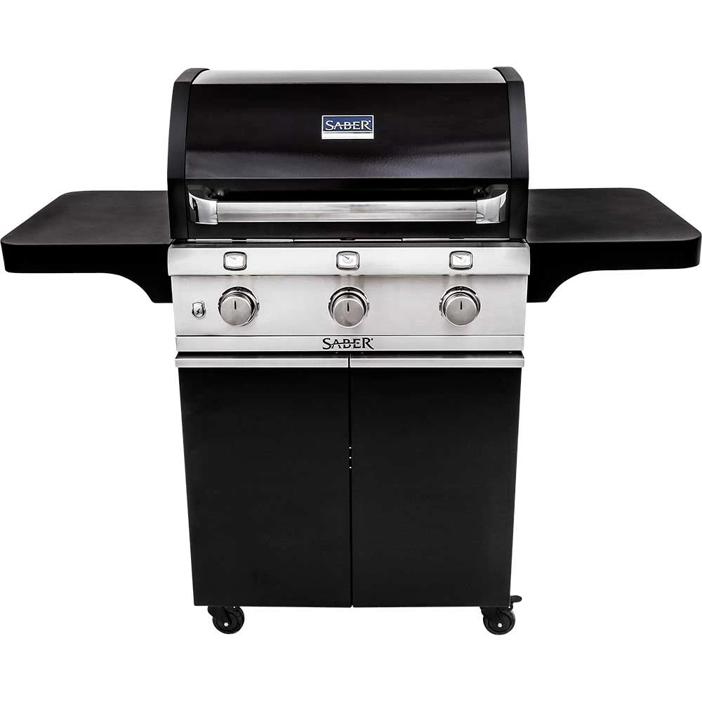 Saber Grills Cast Black 500 32-Inch 3-Burner Freestanding Infrared Propane Gas Grill 3 Saber Grills Cast Black 500 32-Inch 3-Burner Freestanding Infrared Propane Gas Grill