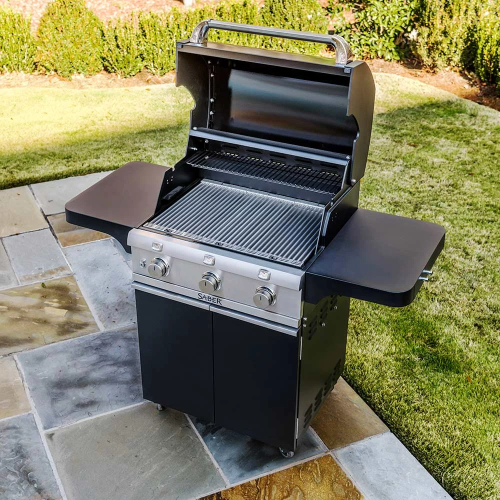 Saber Grills Cast Black 500 32-Inch 3-Burner Freestanding Infrared Propane Gas Grill 9 Saber Grills Cast Black 500 32-Inch 3-Burner Freestanding Infrared Propane Gas Grill - Image 7