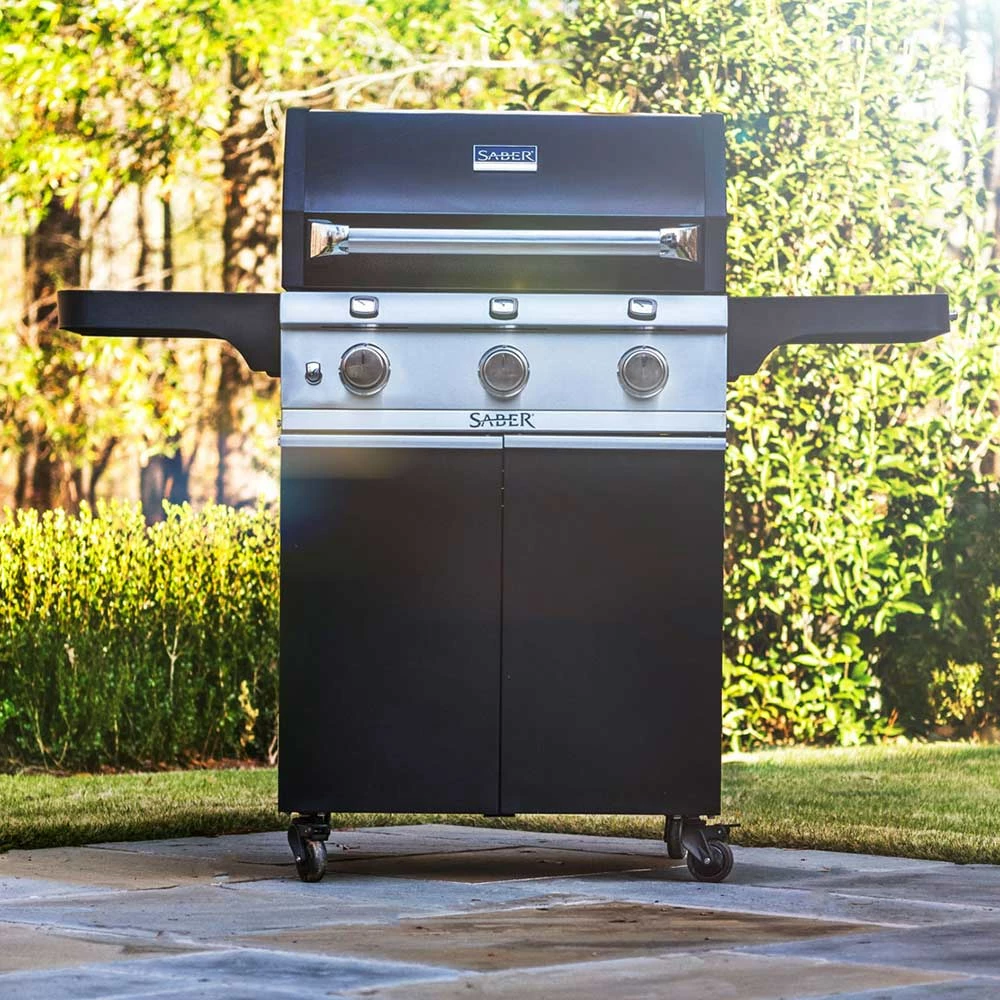 Saber Grills Cast Black 500 32-Inch 3-Burner Freestanding Infrared Propane Gas Grill 4 Saber Grills Cast Black 500 32-Inch 3-Burner Freestanding Infrared Propane Gas Grill - Image 2