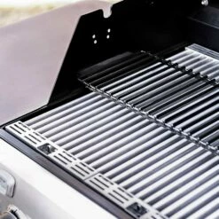 Saber Grills Cast Black 670 40-Inch 4-Burner Freestanding Infrared Propane Gas Grill With Single Ring Side Burner -BBQDIRECT Shop Saber Grills Cast Black 670 4 Burner Freestanding Gas Grill R67CC1117 Cooking Grates