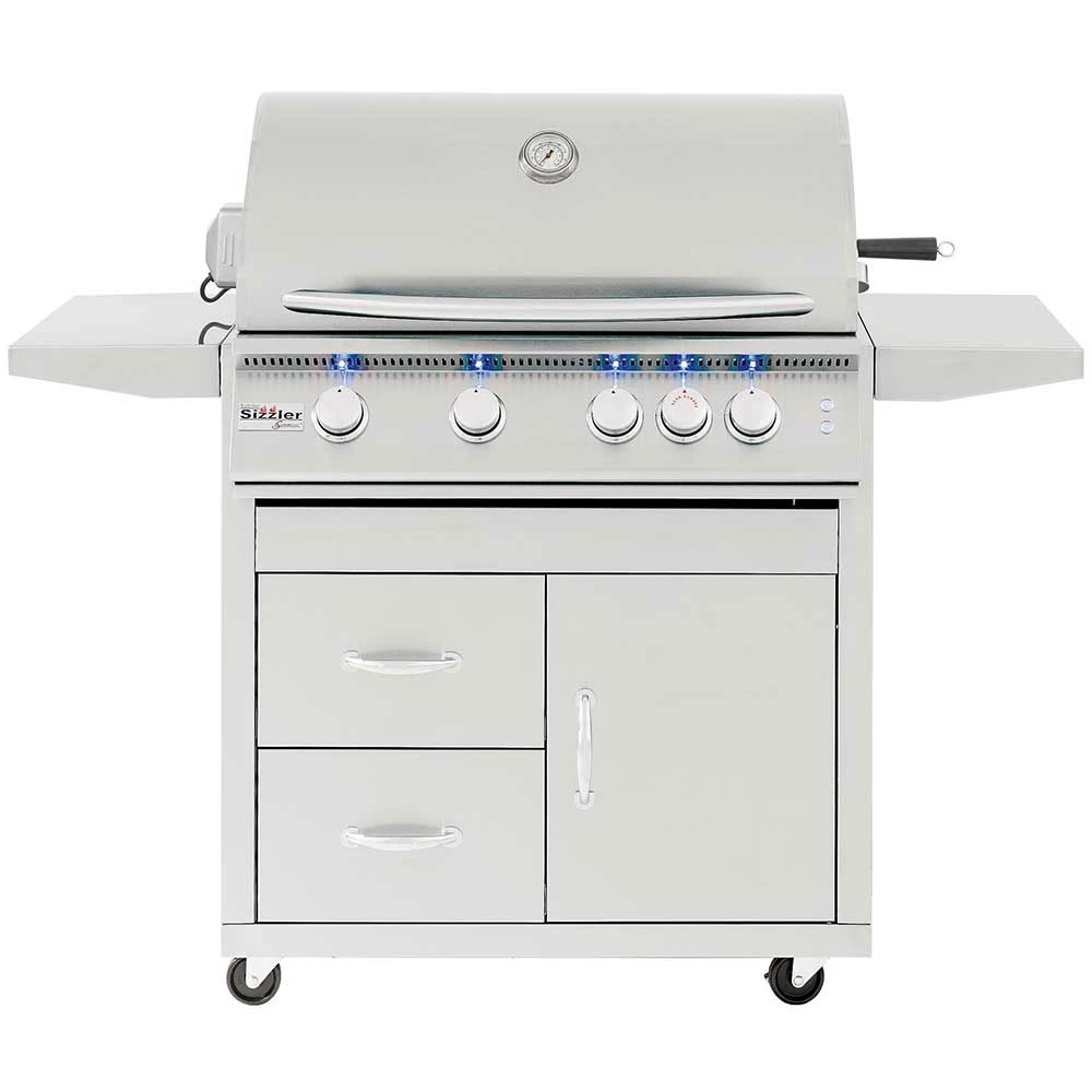 Summerset Grills Sizzler Pro 32-Inch 4-Burner Freestanding Propane Gas Grill With Rear Infrared Burner 3 Summerset Grills Sizzler Pro 32-Inch 4-Burner Freestanding Propane Gas Grill With Rear Infrared Burner