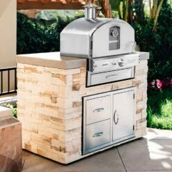Summerset Grills Built-In/Countertop Propane Gas Stainless Steel Outdoor Pizza Oven -BBQDIRECT Shop Summerset Grills SS OVBI LP Built In Countertop Propane Gas Stainless Steel Outdoor Pizza Oven Lifestyle