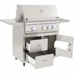Summerset Grills TRL 32-Inch 3-Burner Deluxe Freestanding Propane Gas Grill With Rear Infrared Burner -BBQDIRECT Shop Summerset Grills TRL32 LP CART TRL32 DC TRL 32 Inch 3 Burner Deluxe Freestanding Propane Gas Grill with Rear Infrared Burner Open