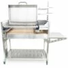 Tagwood BBQ 50-Inch Freestanding Stainless Steel Santa Maria Argentine Charcoal Grill With Lid -BBQDIRECT Shop Tagwood BBQ Freestanding Stainless Santa Maria Argentine Charcoal Grill BBQ01SS