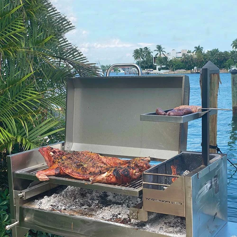 Tagwood BBQ 50-Inch Freestanding Stainless Steel Santa Maria Argentine Charcoal Grill With Lid 5 Tagwood BBQ 50-Inch Freestanding Stainless Steel Santa Maria Argentine Charcoal Grill With Lid - Image 3