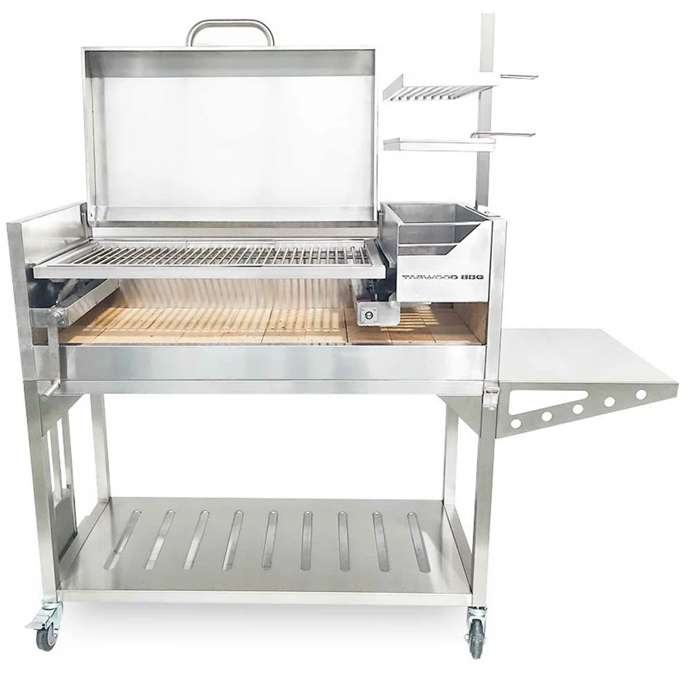 Tagwood BBQ 50-Inch Freestanding Stainless Steel Santa Maria Argentine Charcoal Grill With Lid 3 Tagwood BBQ 50-Inch Freestanding Stainless Steel Santa Maria Argentine Charcoal Grill With Lid