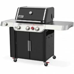 Weber Grills Genesis E-335 Propane Gas Grill With Sear Burner & Side Burner - Black -BBQDIRECT Shop Weber GENESIS 35410001 E 335 Propane Gas Grill with Sear Burner Side Burner Black angled 2